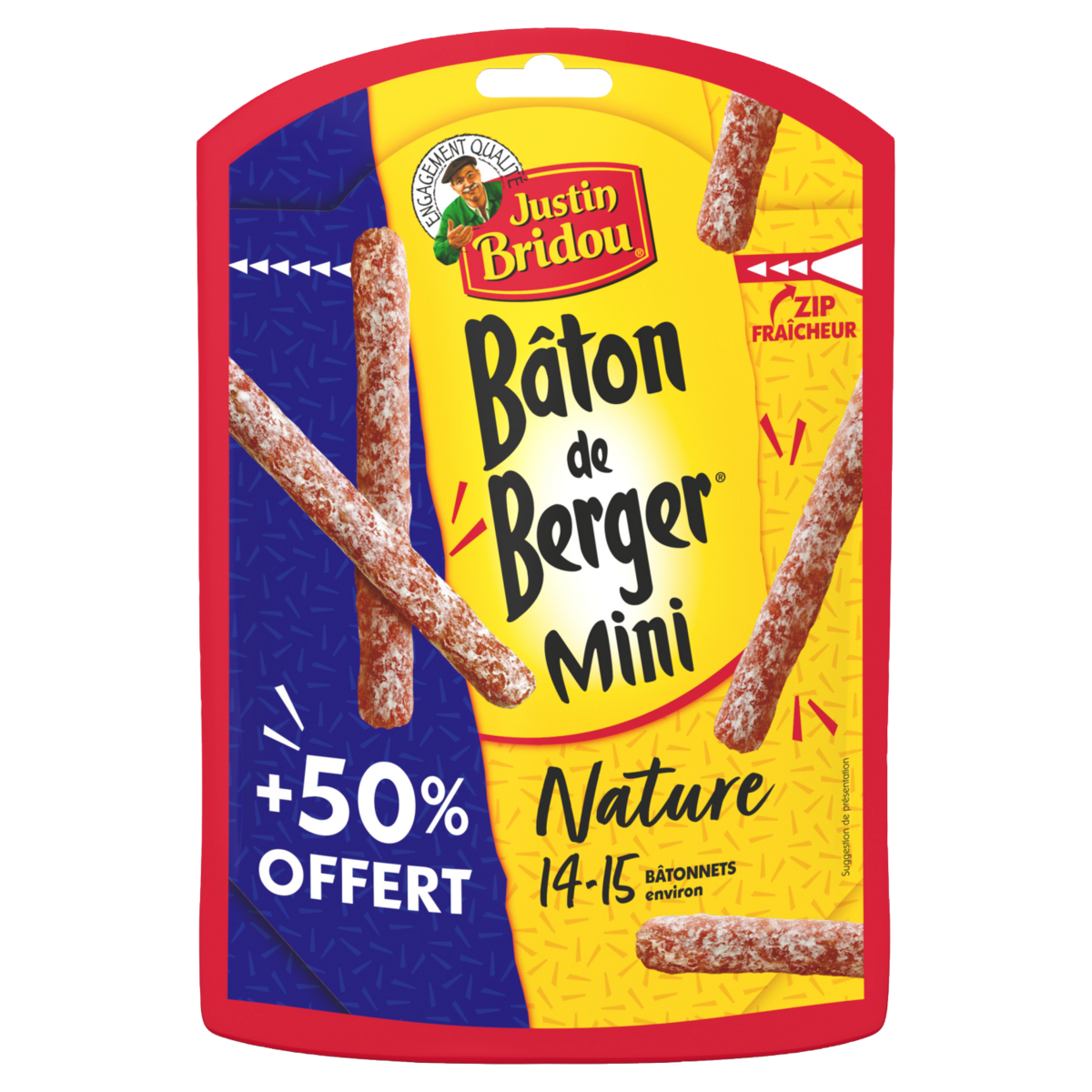 JUSTIN BRIDOU Mini bâton de berger nature 1415 pièces environ 150g pas cher Auchan.fr