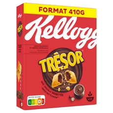 KELLOGG'S Trésor céréales fourrées chocolat noisettes 410g