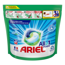 ARIEL Pods capsules de lessive tout en 1 alpine 40 lavages 40 capsules