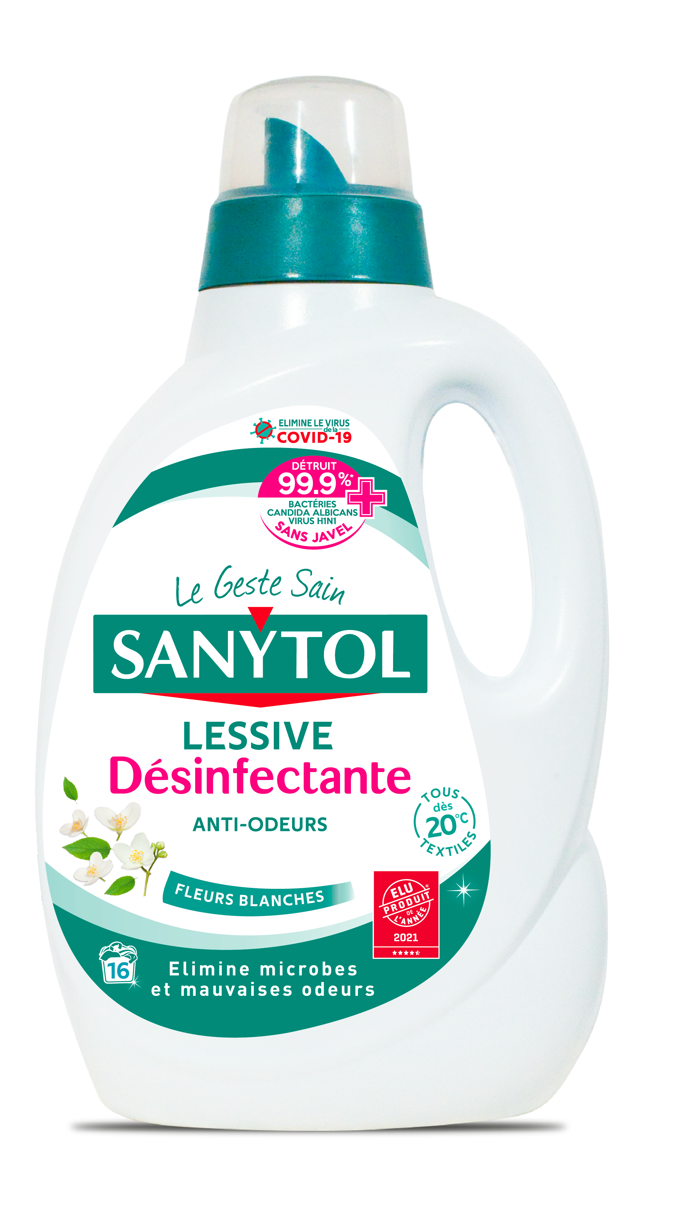 Sanytol Lessive Désinfectante - virus, champignons et bactéries 1,65L