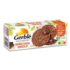 GERBLE Biscuits quinoa cacao chocolat sans huile de palme sachets fraîcheur 3x4 biscuits 132g
