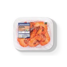 AUCHAN LE POISSONNIER Crevettes cuites réfrigérées 30/40 origine Asie ou Afrique 400g