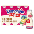 DANONINO Yaourt à boire fraise framboise 8x100g