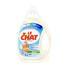 LE CHAT Lessive liquide sensitive aloé vera savon de Marseille 40 lavages 2l