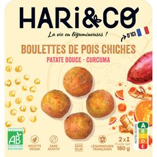 HARI&CO Boulettes de pois chiches patate douce curcuma recette vegan bio 2 portions 180g