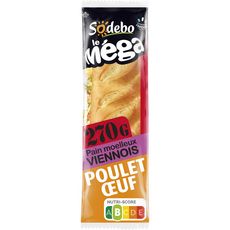 SODEBO Sandwich méga baguette viennois poulet rôti mayo 270g