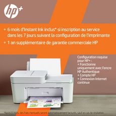HP HP Deskjet 4122e Imprimante tout-en-un Jet d'encre couleur - 6 mois d' Instant ink inclus avec HP+ ( A4 Copie Scan Chargeur automatique de documents Wifi )