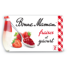 BONNE MAMAN Yaourt aux fruits fraises et yaourt 2x125g