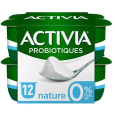 ACTIVIA Probiotiques - Yaourts nature 0% MG 12x125g