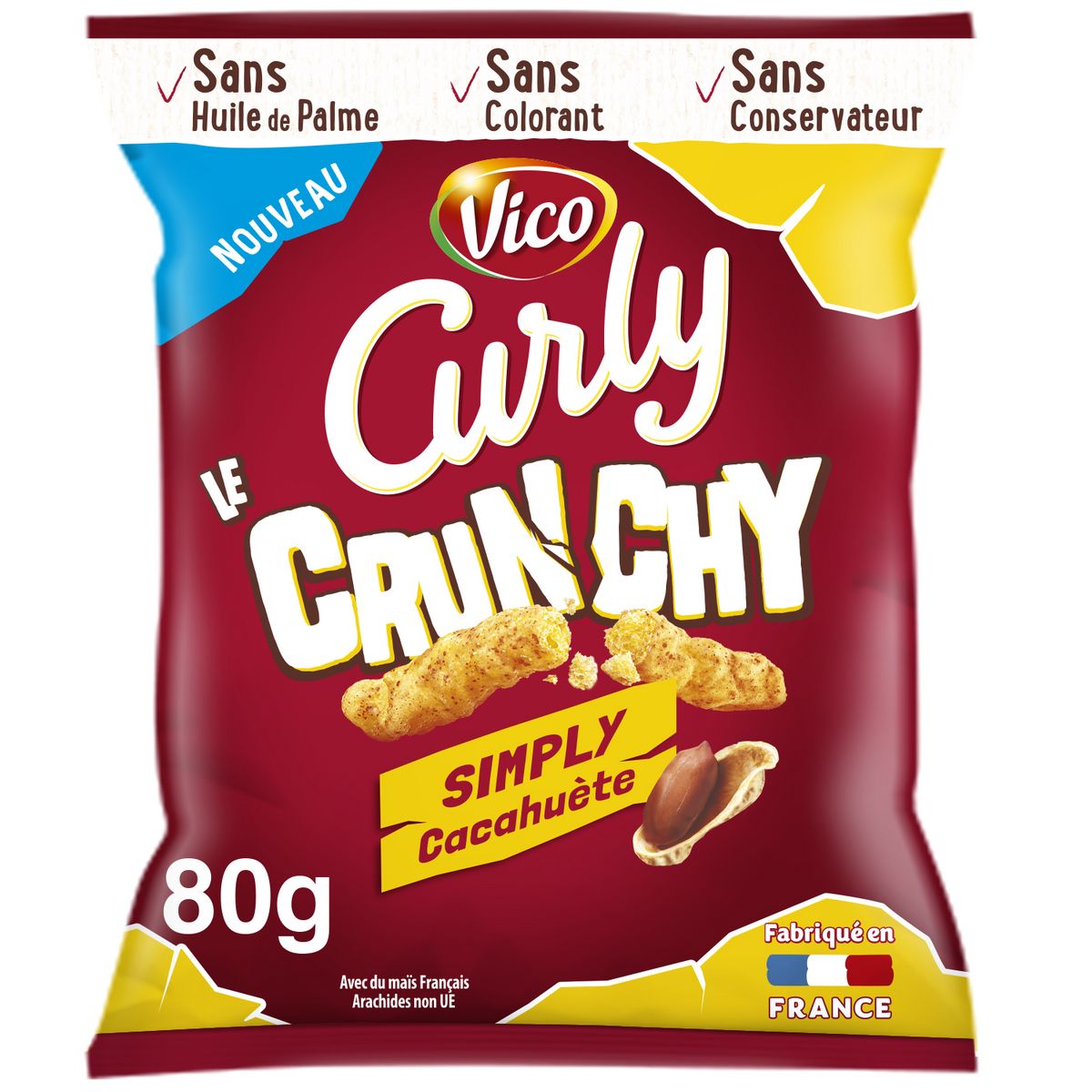 Curly Crunchy Biscuits Soufflés à La Cacahuette 80g Pas Cher Auchanfr