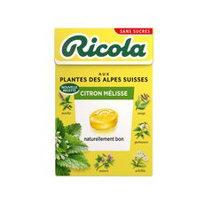 RICOLA Bonbons suisses aux plantes sans sucres saveur citron mélisse 50g