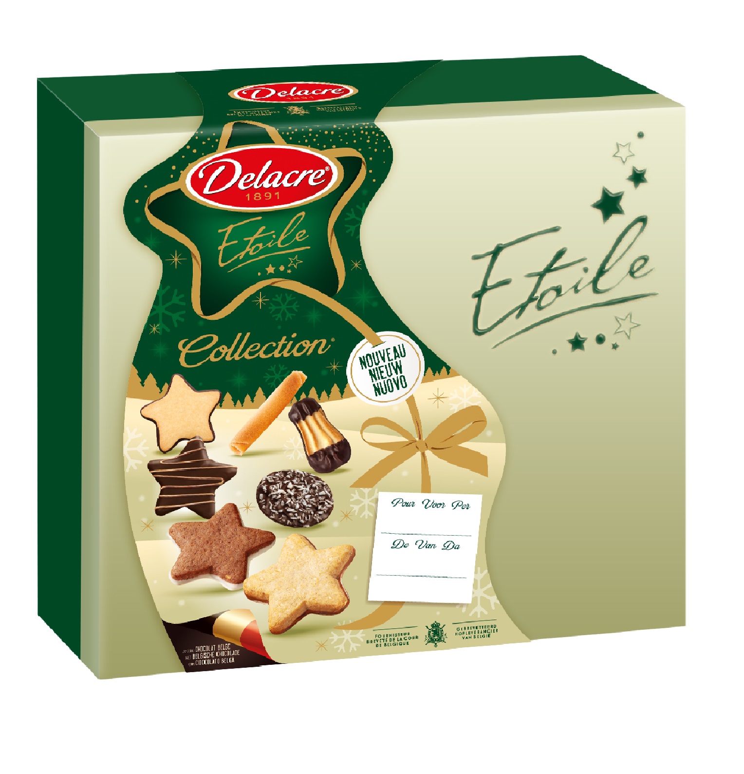 Delacre biscuits noël étoile délices au chocolat 485g