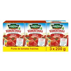PANZANI Tomacouli purée de tomates fraîches nature sans conservateur 3x200g