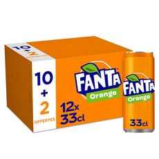 FANTA Boisson gazeuse aromatisée orange boîtes 10+2 offertes 12x33cl