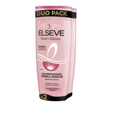 ELSEVE Nutri-gloss Shampooing embellisseur perle de nacre cheveux long ternes 2x290ml