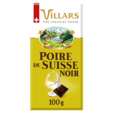 VILLARS Tablette de chocolat noir fourré à la poire de Suisse dégustation 100g