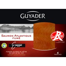 GUYADER Saumon fumé Ecosse Label Rouge 4 tranches 160g