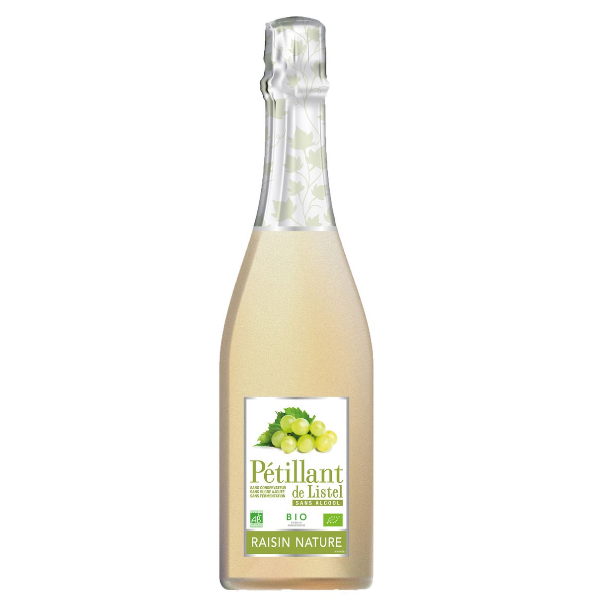 LISTEL Boisson pétillante sans alcool aromatisée raisin nature bio 75cl pas cher Auchan.fr