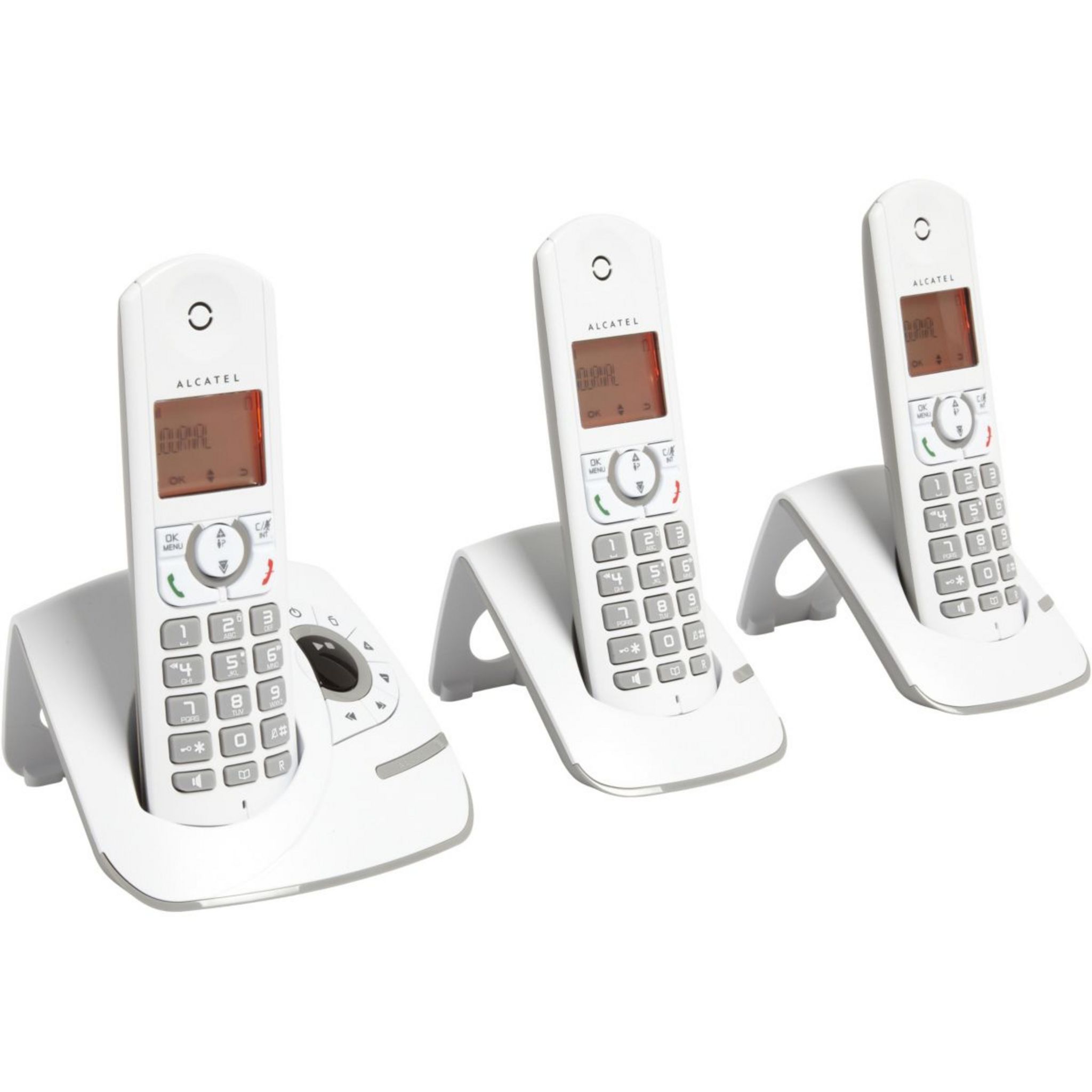 Téléphones fixes sans fil Alcatel F390 Voice Trio - 3 combinés (Blanc/Gris)  à prix bas