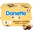 DANETTE POP Crème dessert vanille billes 3 chocolats 4x117g
