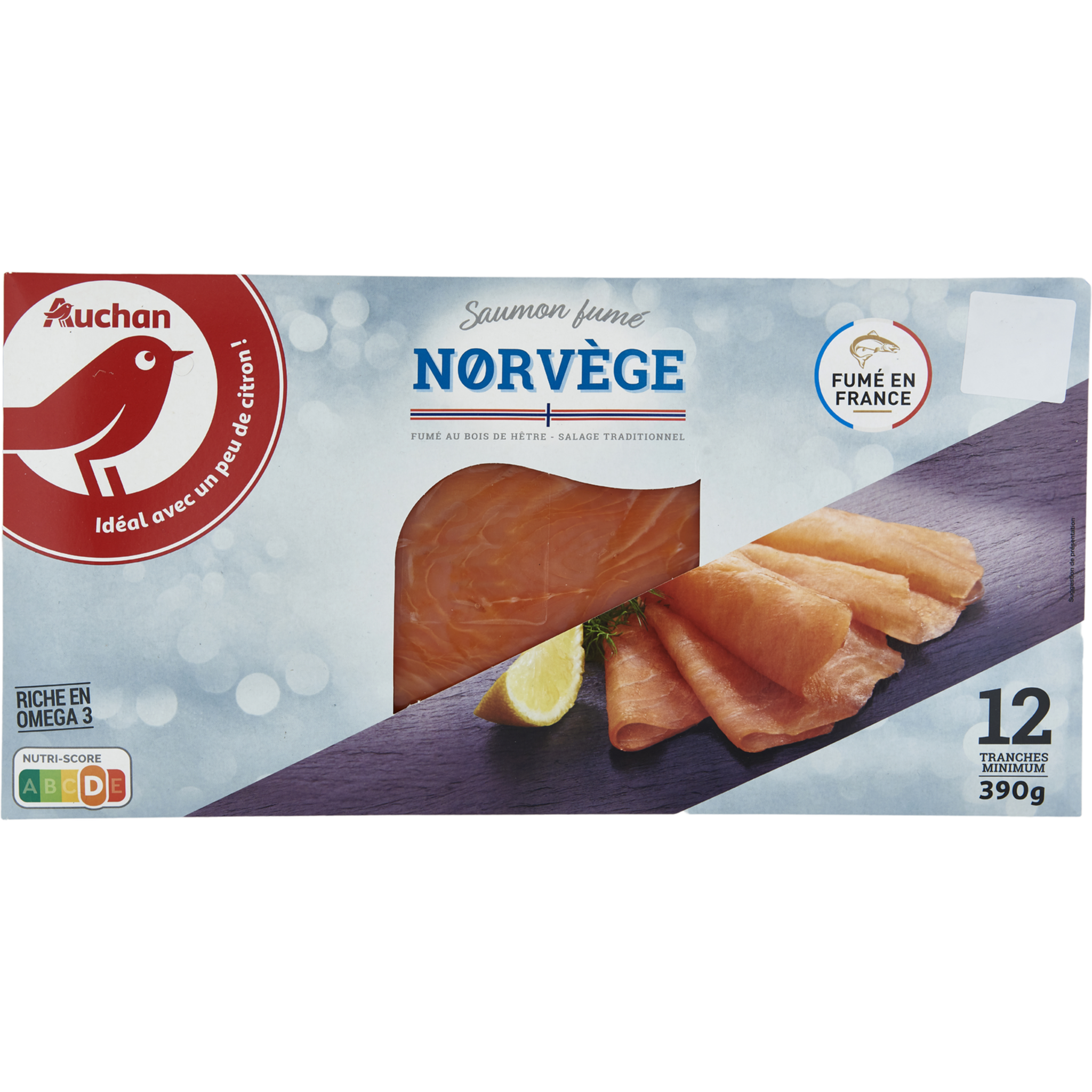 Plaque de saumon fumé en carton - Emballage alimentaire