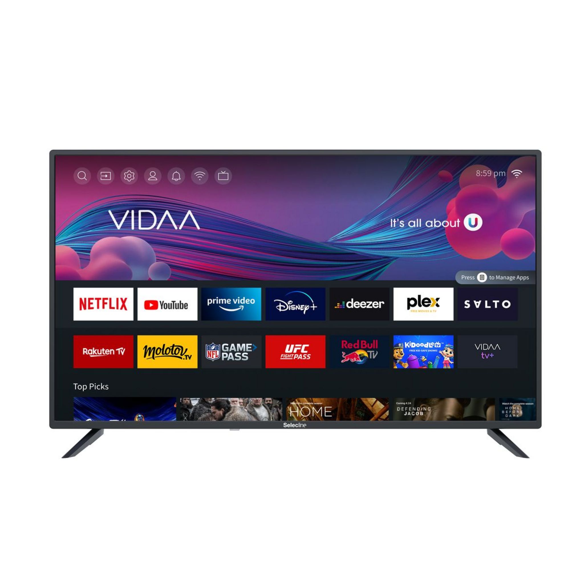 Televisión 101,06cm (40) LED SELECLINE 40S221B FULL HD, SMART TV, WIFI,  TDT HD, USB reproductor, 2HDMI.