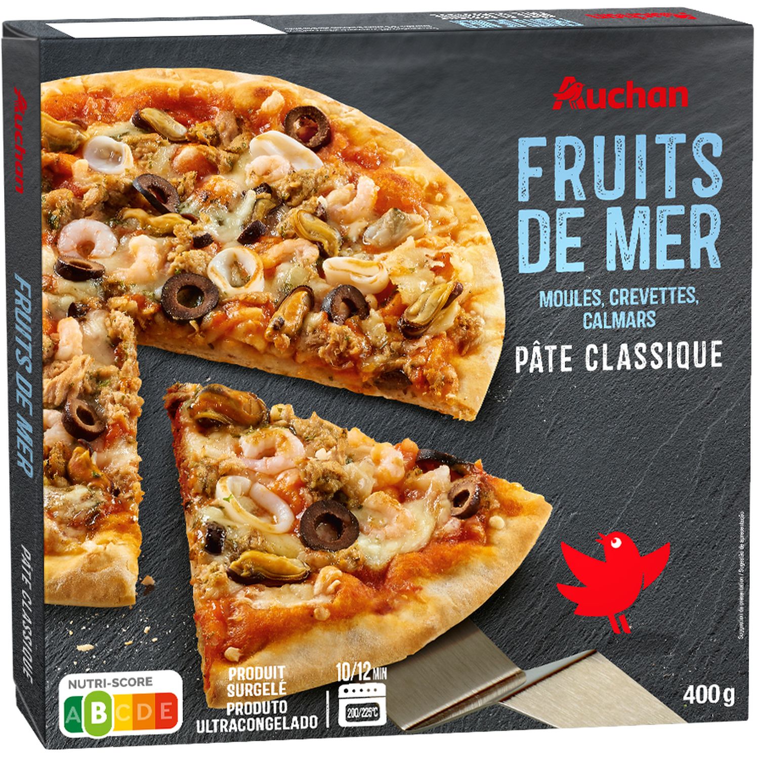 Fruit De Mer Liste Top 7 AUCHAN Pizza cuite sur pierre aux fruits de mer 400g pas cher - Auchan.fr