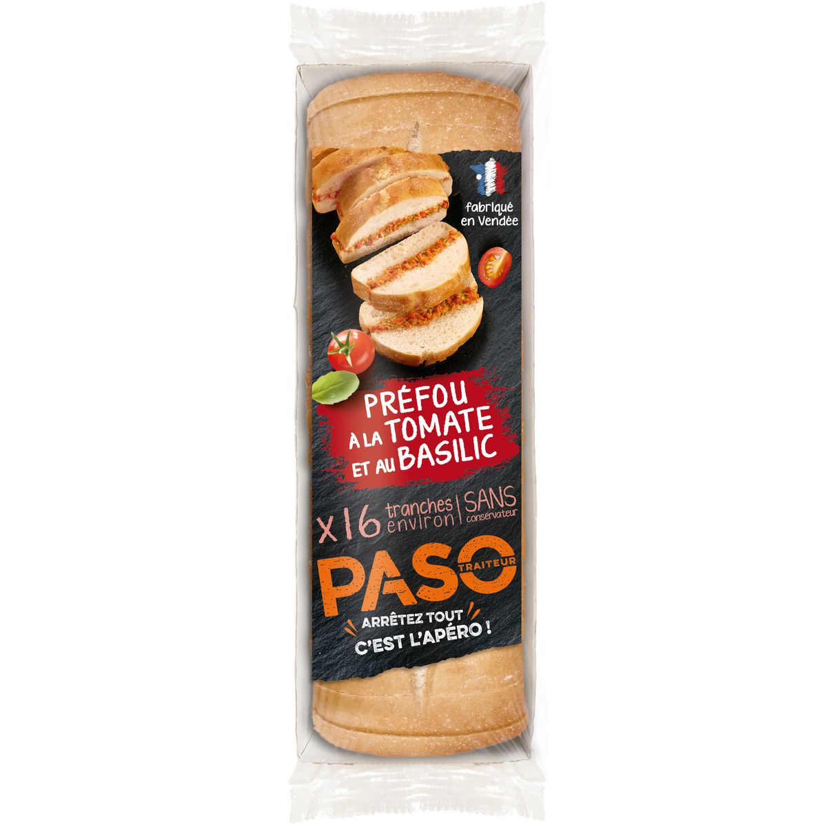 PASO Préfou tomate basilic 16 tranches environ 350g
