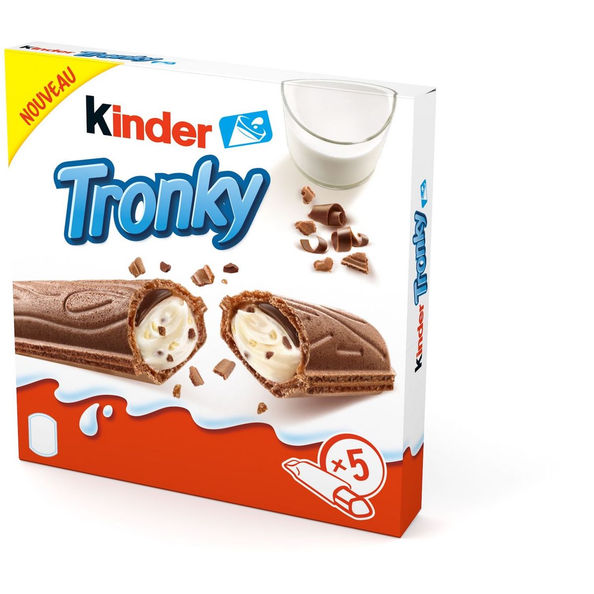 KINDER Tronky gaufrette croustillante au cacao fourrée au lait 5 pièces ...