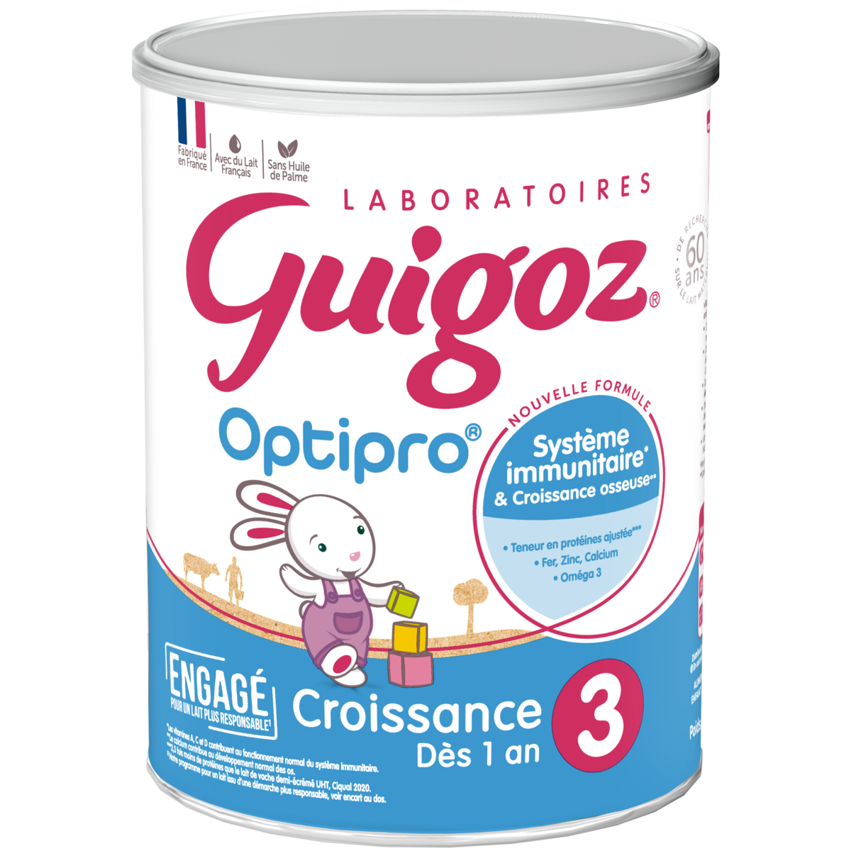 GUIGOZ Optipro 3 lait de croissance en poudre dès 12 mois 830g pas cher Auchan.fr