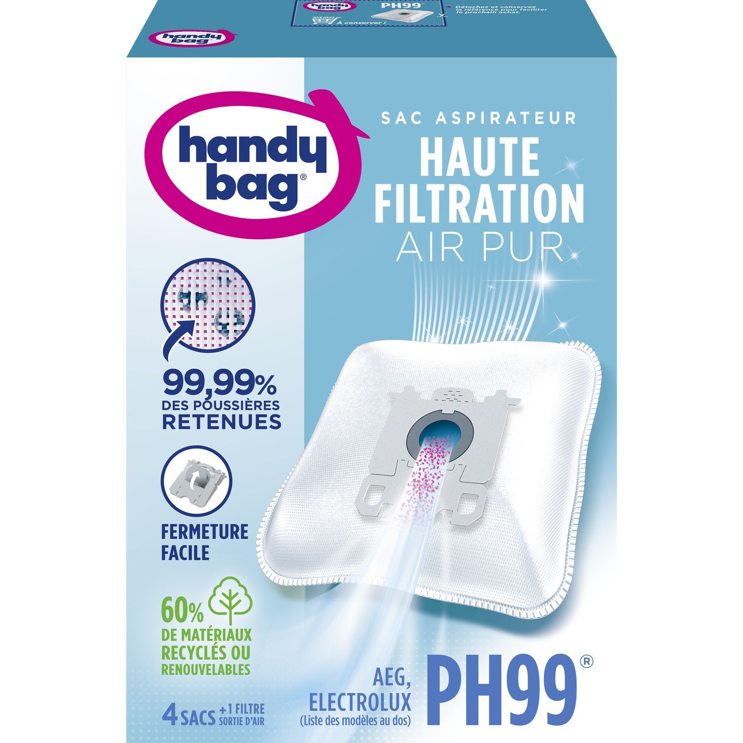 HANDY BAG Sacs Aspirateurs PH99 AEG Electrolux 4 sacs 1