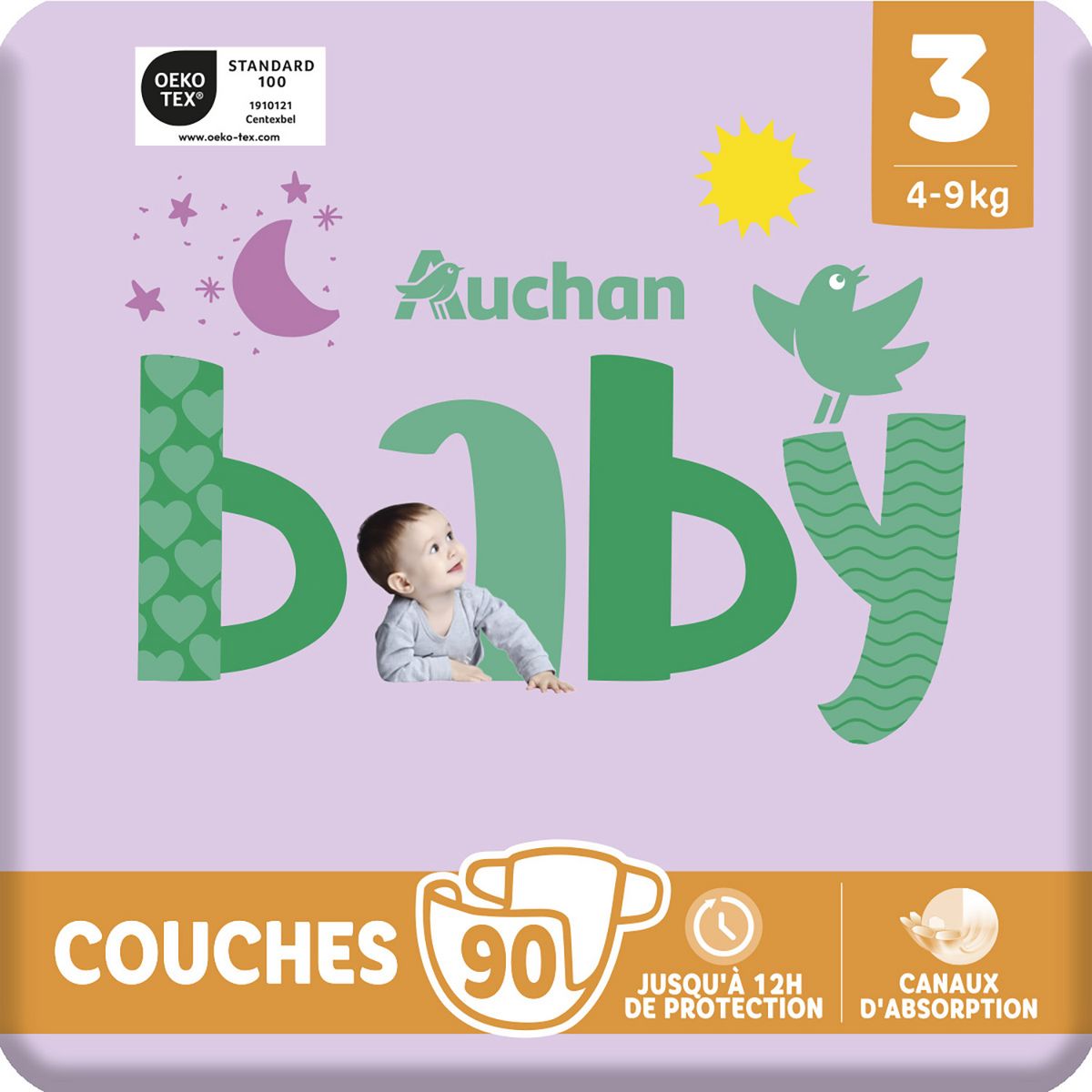 PAMPERS Baby-dry couches taille 3 (6-10kg) 52 couches pas cher 