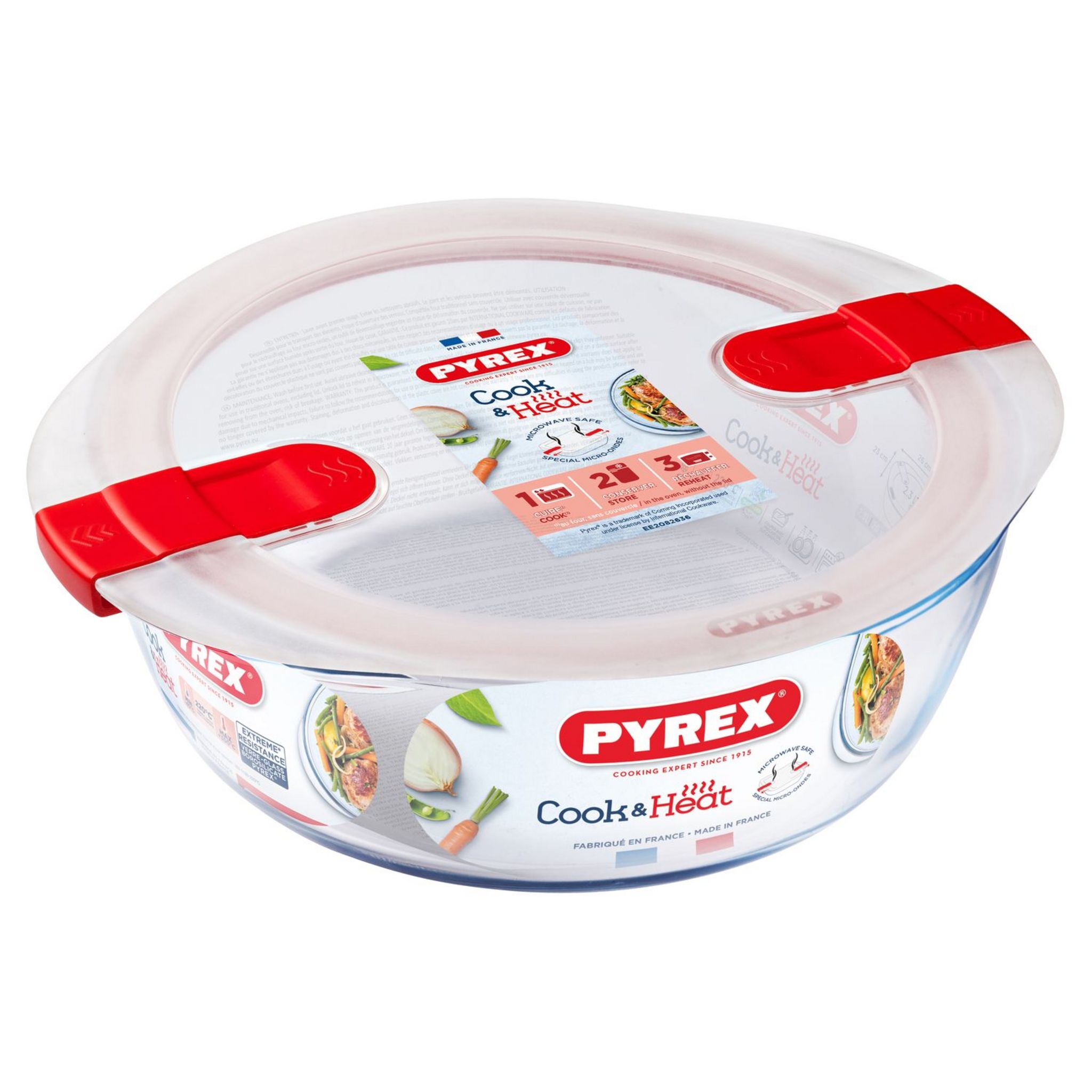 Pyrex Cook & Freeze Plat en verre avec couvercle - spécial congélation