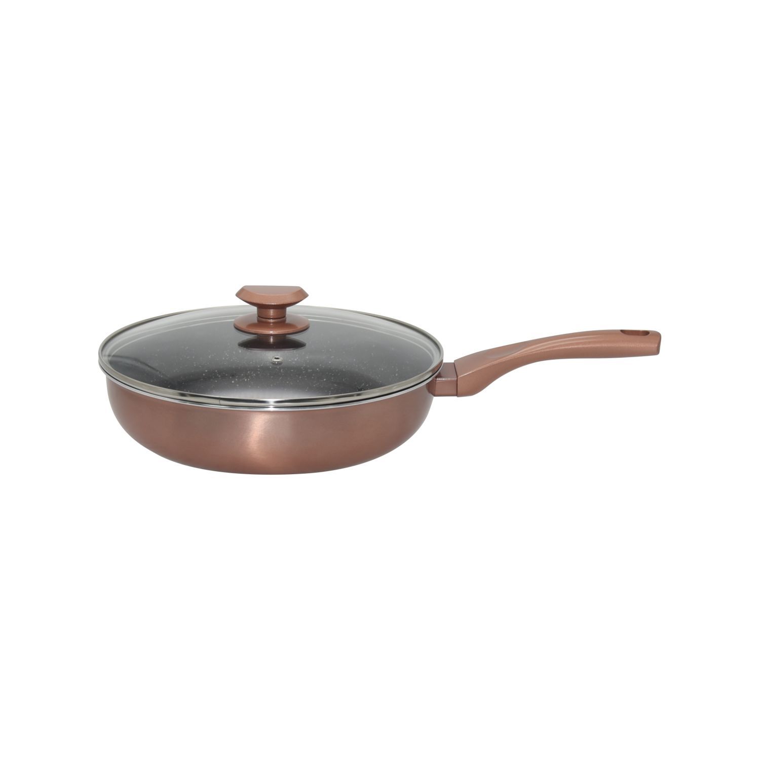 ACTUEL Sauteuse induction céramique 28 cm avec couvercle en verre pas cher  