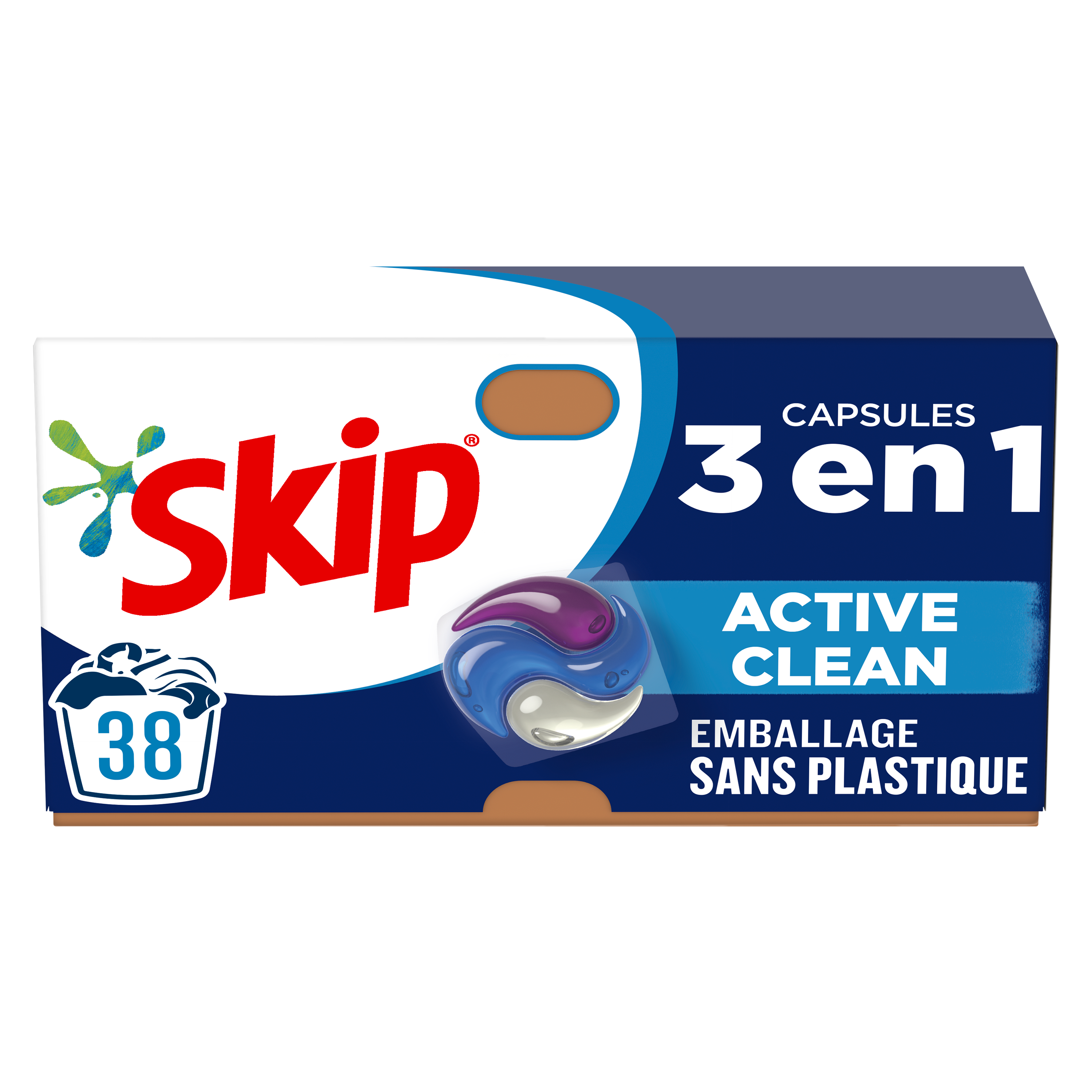 Skip Lessive Liquide en Capsules 3 en 1 Fresh Clean sans emballage