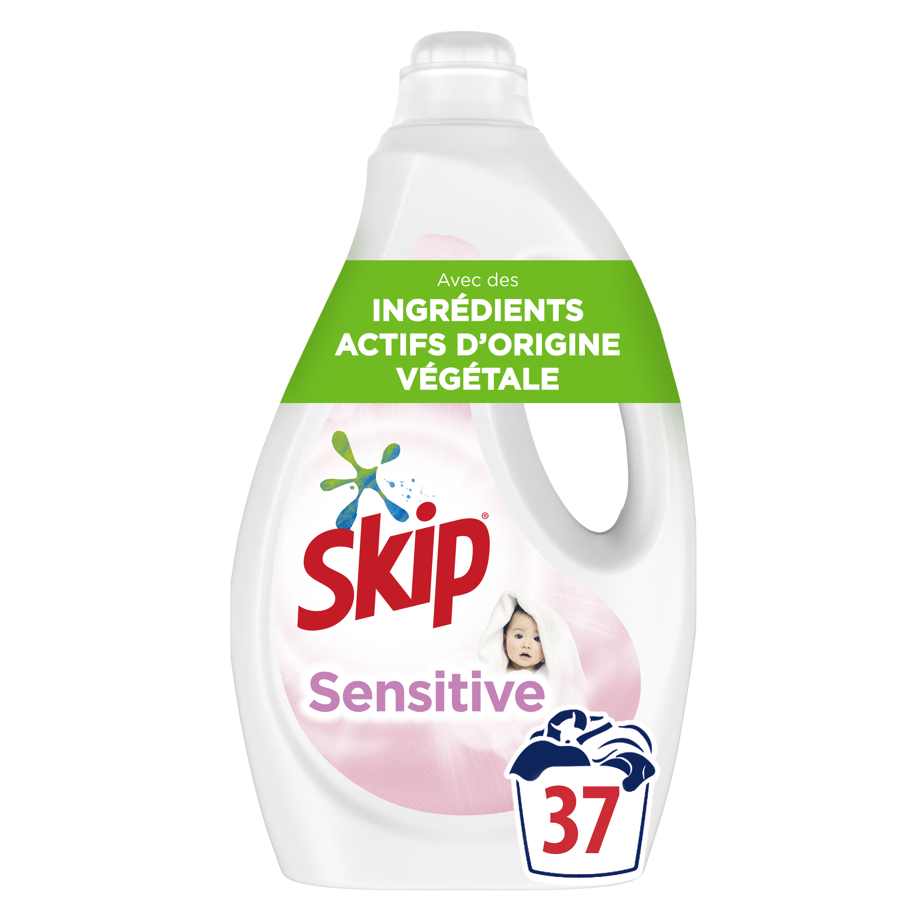 SKIP Lessive liquide sensitive pour peaux sensibles 2x34 lavages 2x1,7l pas  cher 