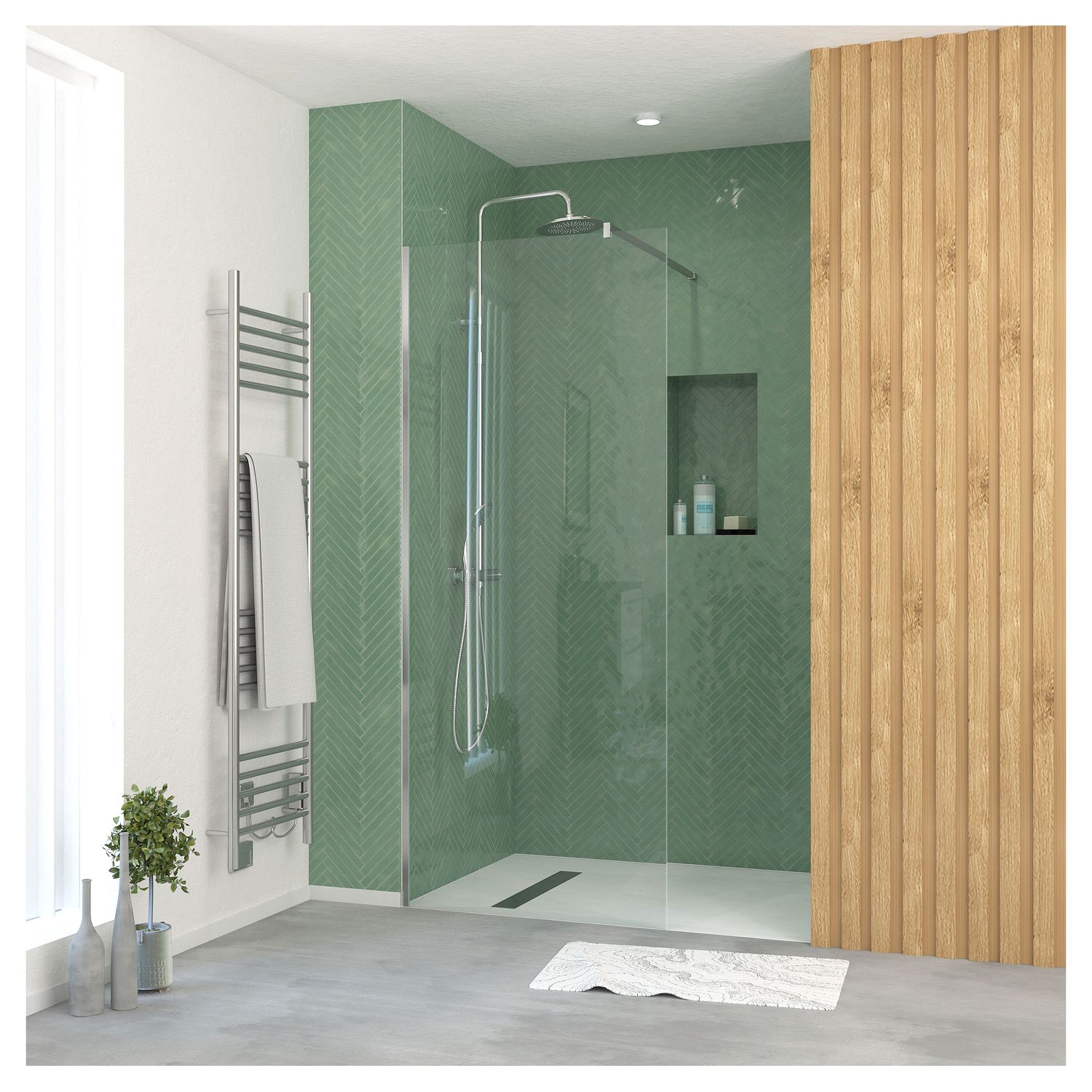 AURLANE Paroi de douche 90 cm - Verre fumé