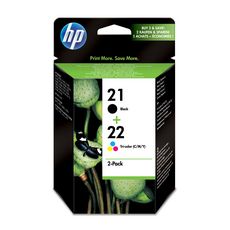 HP Pack de 2 Cartouches d'Encre HP 21 / 22 Noire et Trois Couleurs Authentiques (SD367AE)