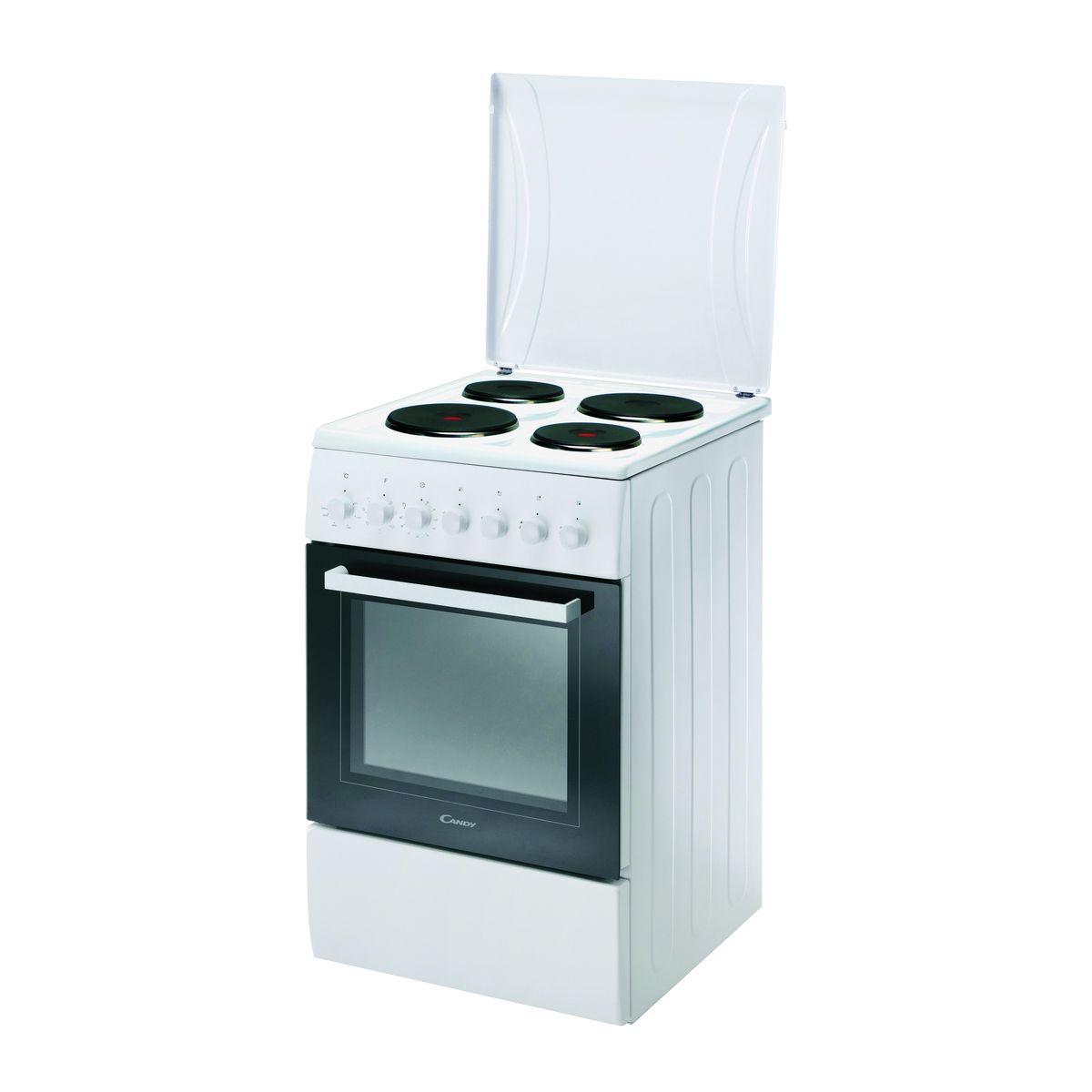 CANDY Cuisinière électrique CCE5503W/1, 50 cm, 4 foyers, Four électrique  Multifonction pas cher 