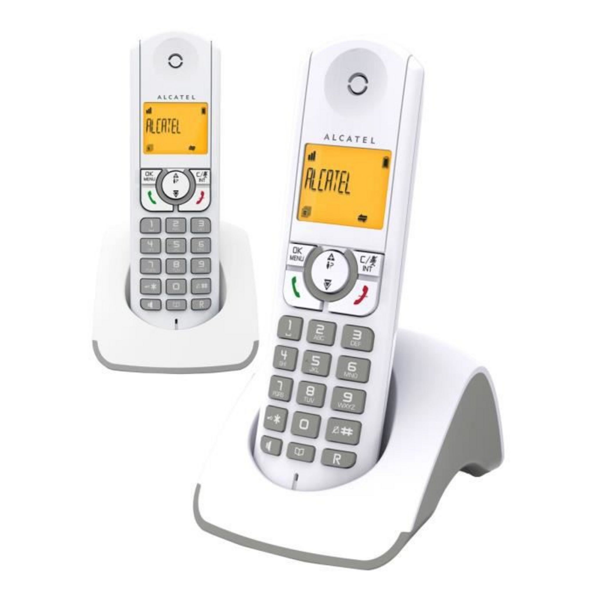 ALCATEL Téléphone fixe - F330-S Pure Sound Duo - Gris - pas cher