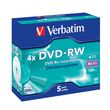 VERBATIM CD DVD vierge DataLifePlus - 120mn - 4.7 Go - 4x - 5 pièces en boîte cristal