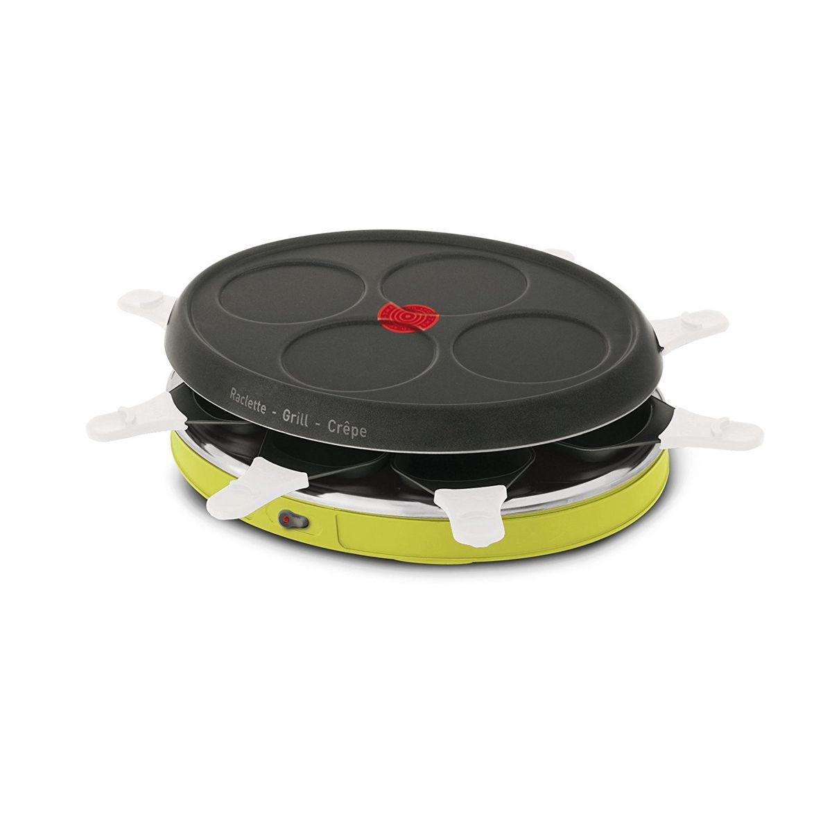 TEFAL Raclette RE138O12 Colormania Vert Raclette Crêpe Gril 8 Personnes  1050W pas cher 