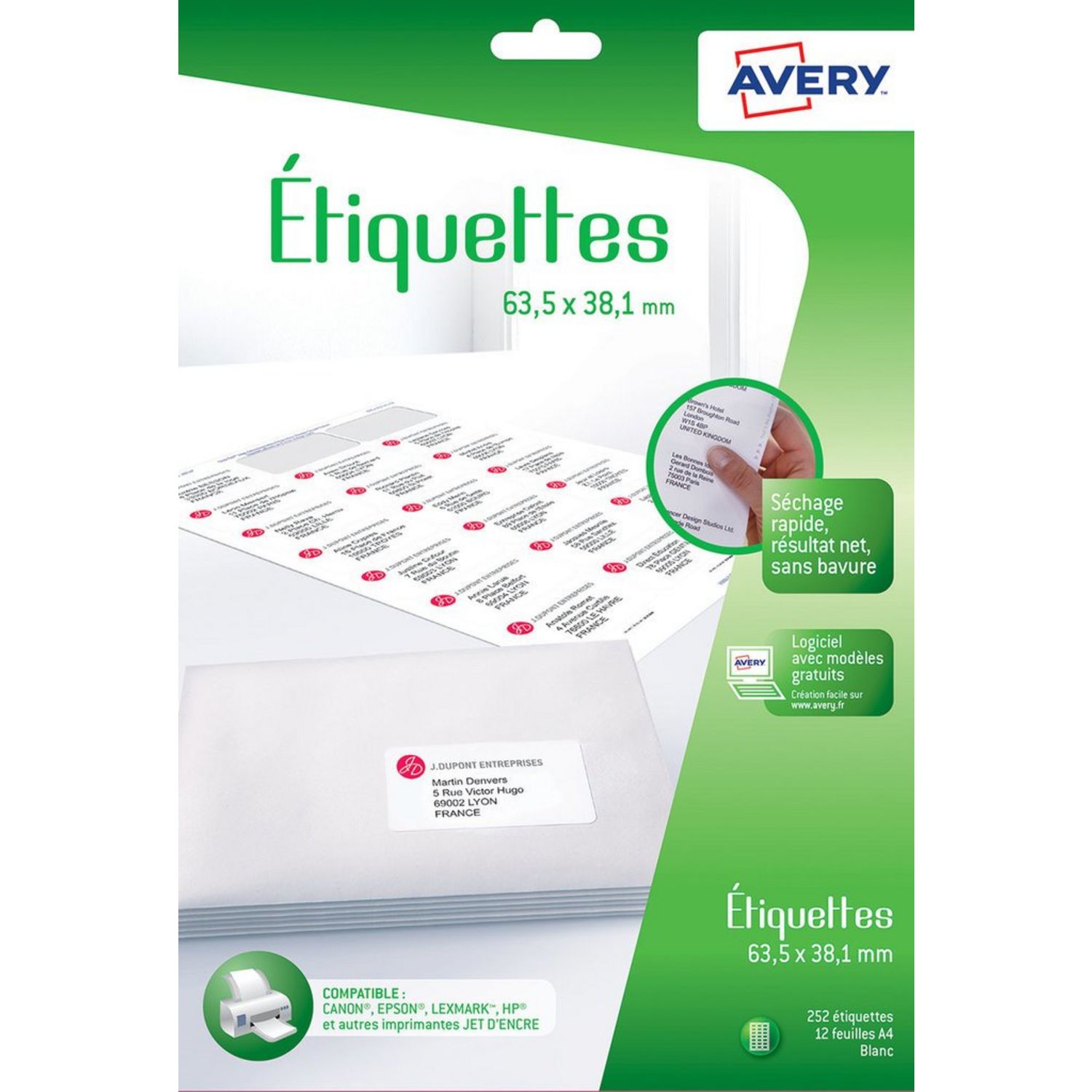 AVERY Etiquettes autocollantes J8167-12 pas cher 