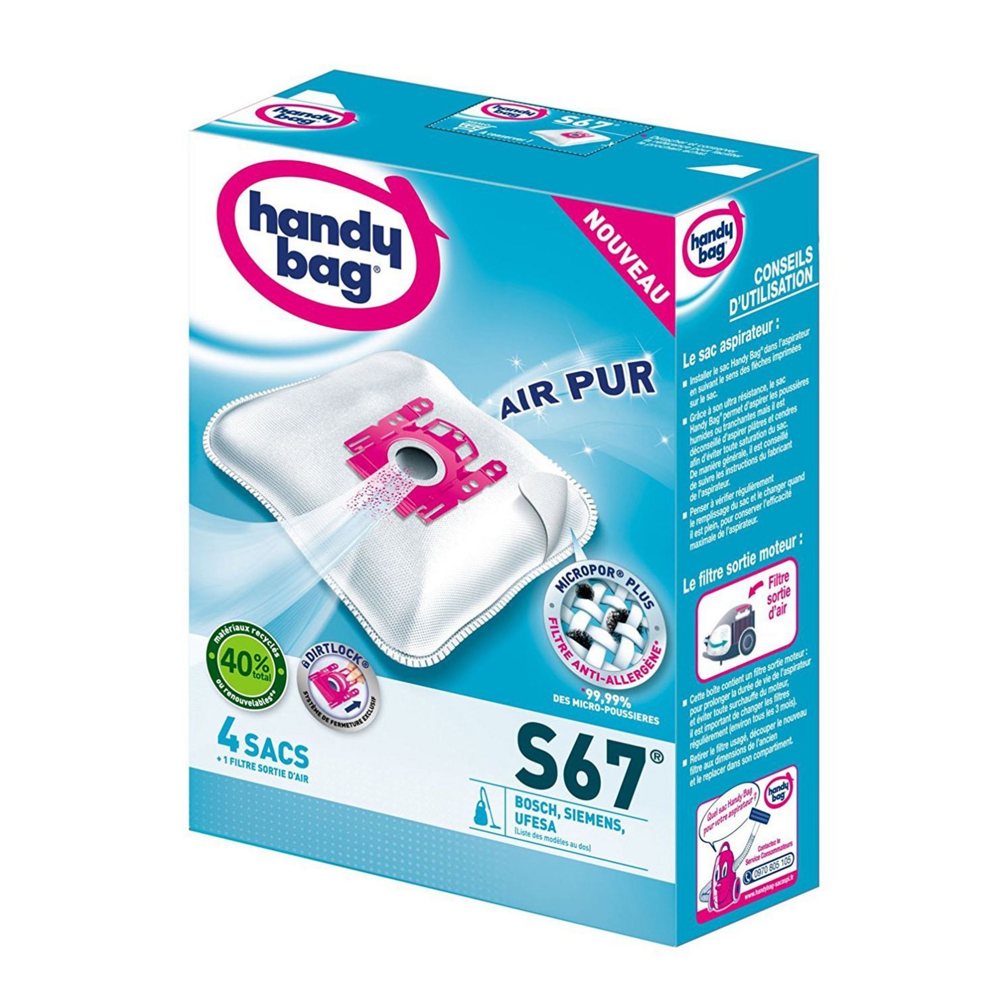 HANDY BAG Sac Aspirateur S67 pas cher Auchan.fr