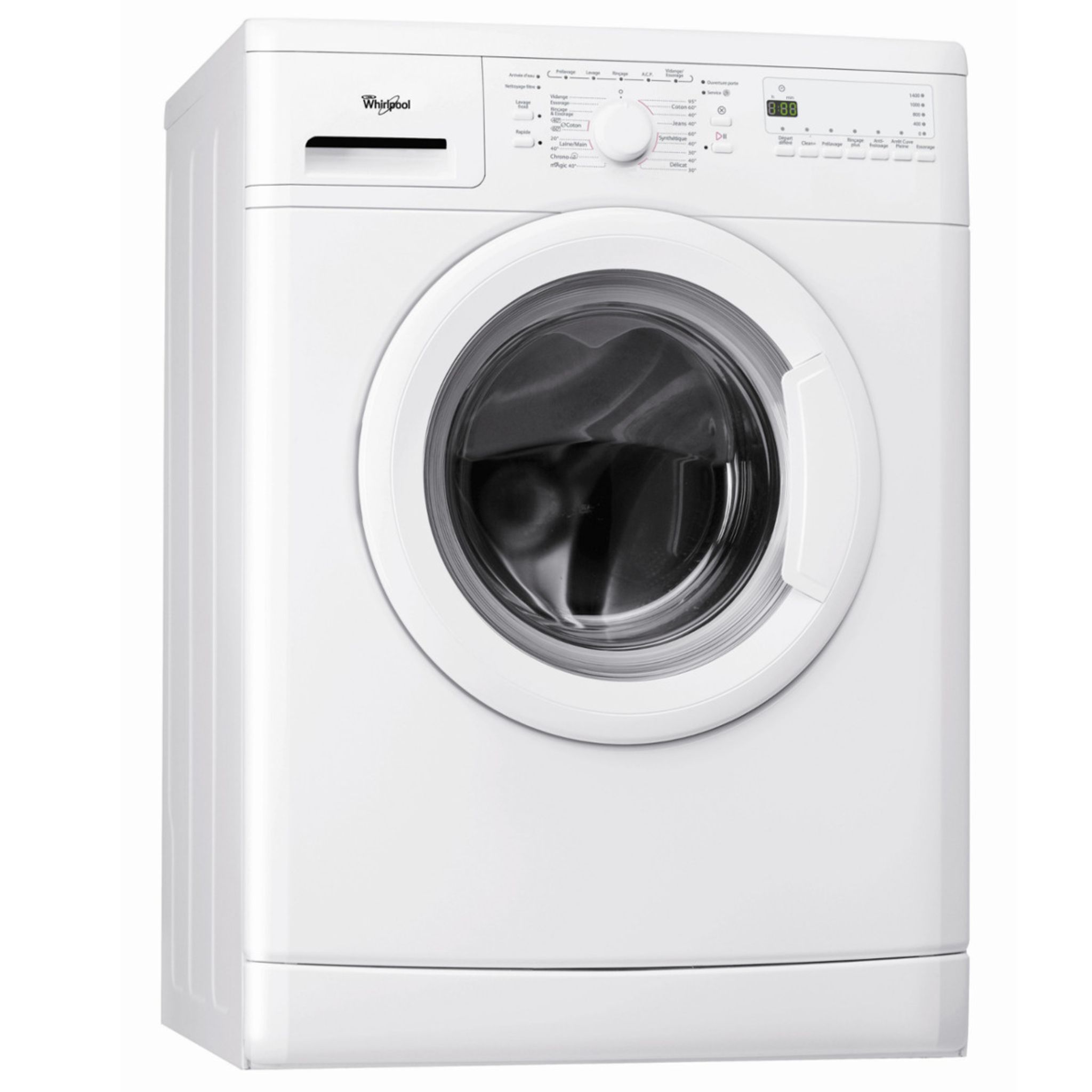 WHIRLPOOL Lave-linge tout intégrable encastrable 7kg 1400trs/min 6eme Sens  Machine à laver hublot