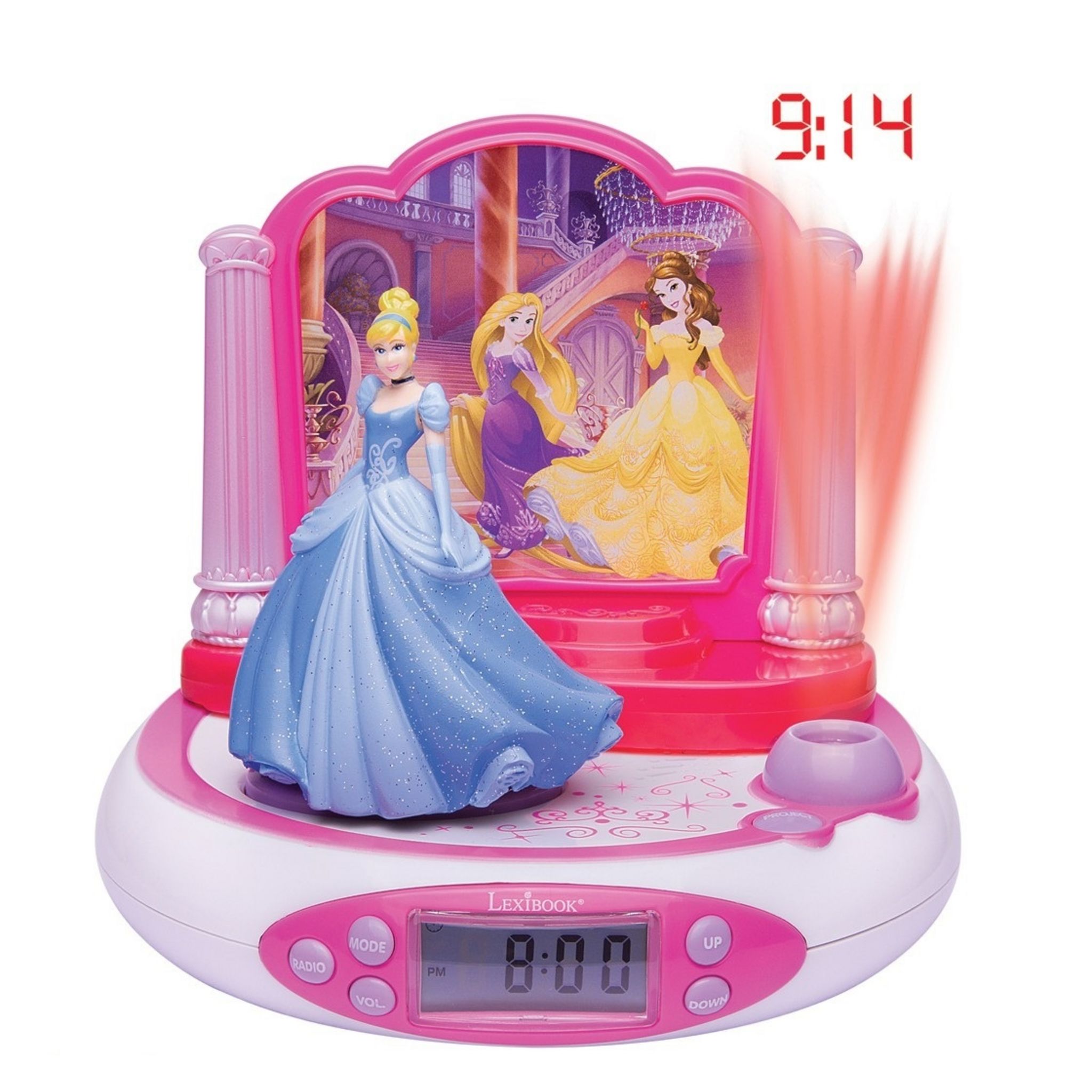 Radio Réveil Projecteur Disney Princesses Raiponce - LEXIBOOK rose