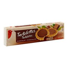 AUCHAN Tartelettes nappées de chocolat 8 biscuits 150g