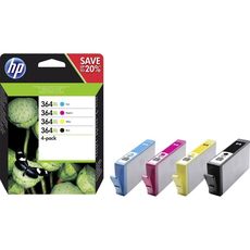 HP Cartouches d'Encre N364 XL 4 Cartouches Noires + Couleurs