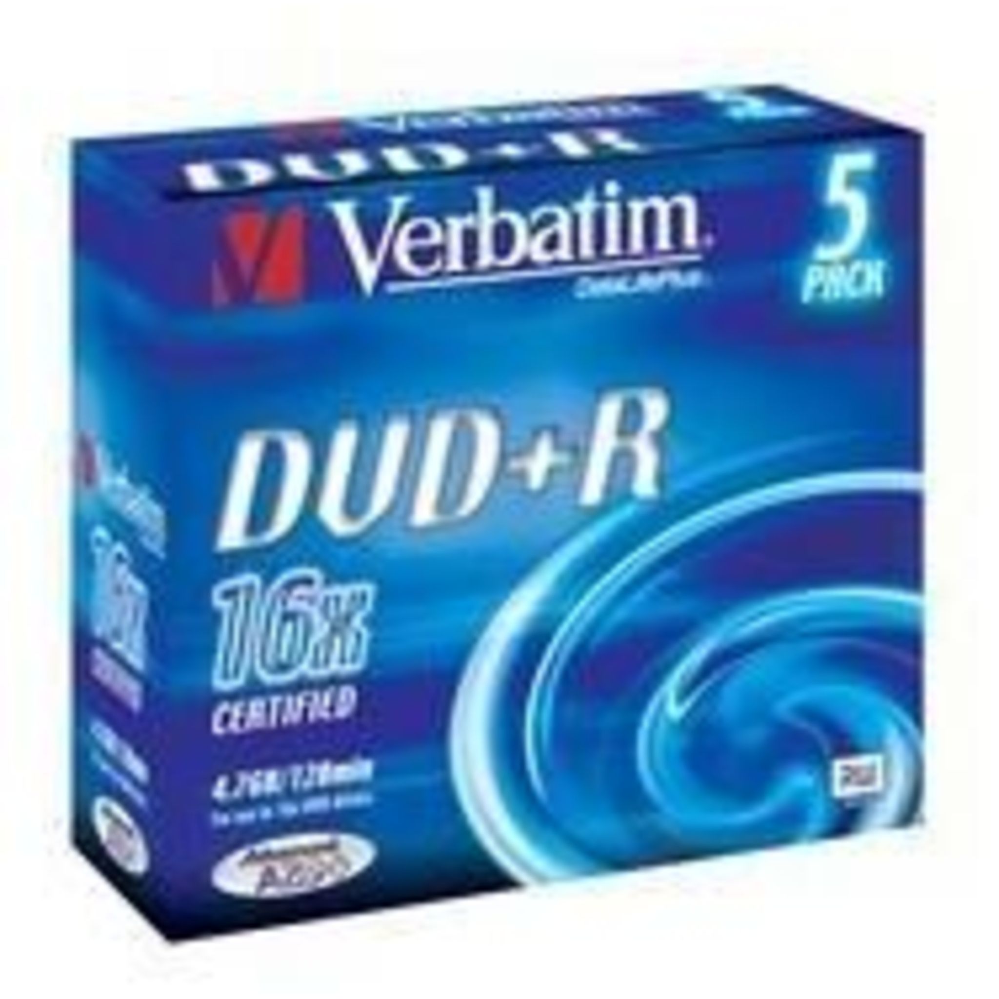 VERBATIM CD DVD vierge DataLifePlus - 120mn - 4.7 Go - 4x - 5 pièces en  boîte cristal pas cher 