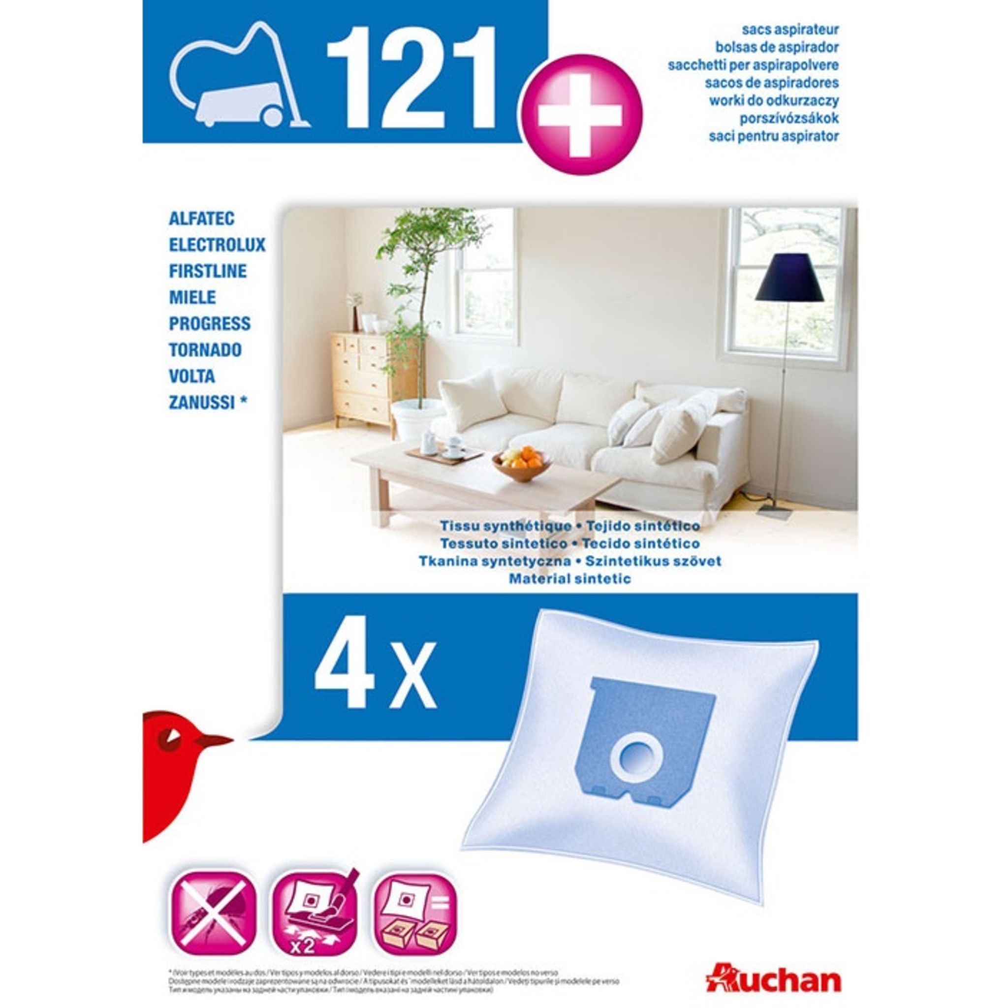 AUCHAN Sac Aspirateur AUC 121 pas cher Auchan.fr